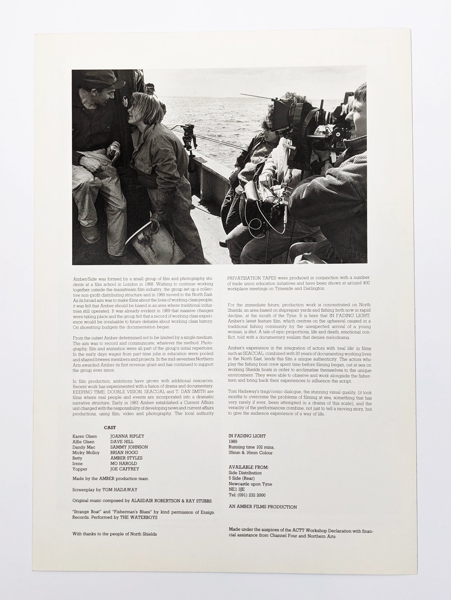 In Fading Light Promotional Booklet