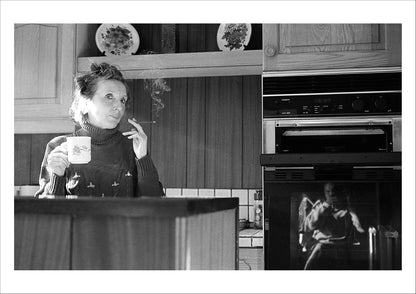 Mother with cigarette and me in the oven, 1991
