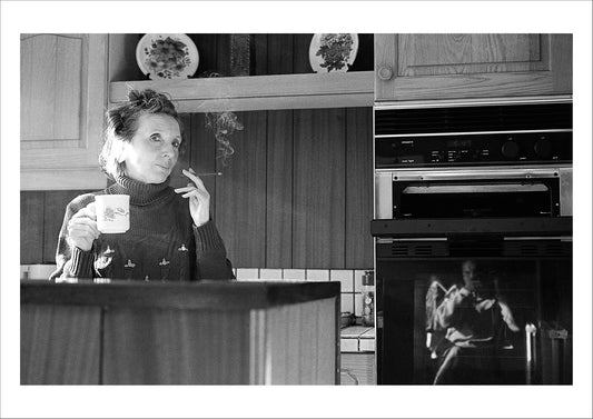 Mother with cigarette and me in the oven, 1991